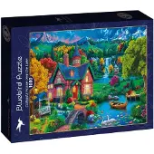 Blue Bird Buntes Haus am See Puzzle 1000 Stukjes