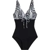 Bonprix Badeanzug sportlicher Stil, mit Schleifen-Detail, aus elastischem Material