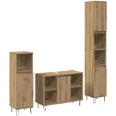 vidaXL Badezimmermöbel-Set 3 stk. Artisan-Eiche 30 x 30 x 180 cm
