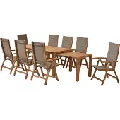 Merxx Garten-Essgruppe "Acapulco", beige (natur, grau), Polyester, Massivholz, Polyester, Sitzmöbel-Sets, Garten-Essgruppe