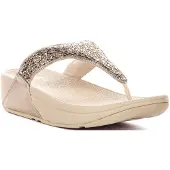 FitFlop Damen Lulu Crystal-Mix Metallic Zehentrenner-Sandalen Platino-Schuhgröße 42