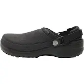 Crocs Clog "Classic Crafted Vegan", Gr. 48, Croslite, grau (schwarz), Croslite, Velourslederimitat, Basic, Schuhe Clog, Hausschuh, Gartenschuh, Sommerschuh mit Fersenriemen