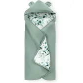 Hauck Babydecke "Baby Einschlagdecke, Snuggle N Dream leaves Mint/grün", Baby Einschlagdecke mit Kapuze