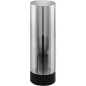 Eglo Tischlampe Damasco 1, Nachttischlampe mit Rauchglas Lampenschirm, Tischleuchte aus Metall und Glas bedampft in Schwarz, E27 Fassung, 30 cm