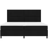 vidaXL Boxspringbett mit Matratze mit LED Schwarz 200 x 200 cm Stoff