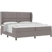 vidaXL Boxspringbett mit Kopfteil Taupe 200 x 200 cm Stoff