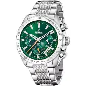 Festina Timeless Chronograph Herrenuhr Grün Edelstahl F20668/3