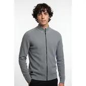 Camel active Strickjacke mit Reißverschluss und Stehkragen