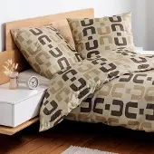 Janine Mako-Satin Bettwäsche J.D. 87119 240x220 cm + 2x 80x80 cm beige-sand