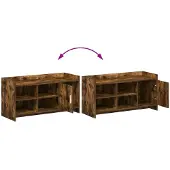 vidaXL Schuhschrank Geräucherte Eiche 100 x 39,5 x 51 cm Holzwerkstoff