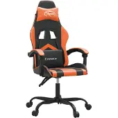 vidaXL Gaming-Stuhl Drehbar Schwarz und Orange Kunstleder