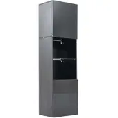 OKWISH Vitrine mit LED Beleuchtung Wohnzimmer 45x35x160cm Schwarz