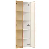 OKWISH Vitrine mit LED Beleuchtung Sammlung Wohnzimmer 62x35x160cm Weiß