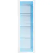 OKWISH Vitrine mit LED Beleuchtung Glasböden Wohnzimmer 55x38x166cm Weiß