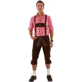 Haus Huberts Kniebundlederhose Herren braun, Größe:48