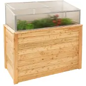 Westmann Klassik Plus 130 Lärchenholz Hochbeet mit Frühbeetaufsatz Lärchenholz 130x65x84