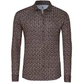 Desoto Hemd Blumenprint Brown Navy