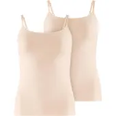 Falke Funktionsunterhemd "Daily Comfort", Damen, Gr. XXL, 2 Stk., N-Gr, beige (vale (4016)), Obermaterial: 96% Baumwolle CO. 4% Elasthan EL., Unterhemden Funktionsunterhemd