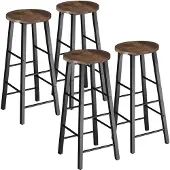 TecTake 4er-Set Barhocker Industrial Style Spanplatte melaminbeschichtet Stahlgestell pulverbeschichtet 31x31x72,5cm 120kg belastbar