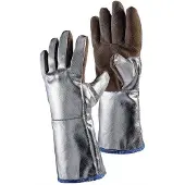 JUTEC Hitzeschutzhandschuhe 5-Finger,Universalgr.natur/silb Leder EN388,EN407 Kat.III