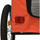 vidaXL Fahrradanhänger Hunde Orange und Grau Oxford-Gewebe und Eisen