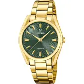 Festina Quarzuhr "Boyfriend Collection", gold (goldfarben, grün, grün), Armbanduhren, Damen, goldfarben, Quarzuhr, Armbanduhr, Damenuhr, Edelstahlarmband, analog