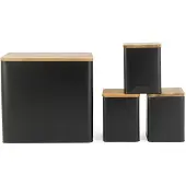 Salter BW129001EU7 Toronto 4-Piece Bread Bin & Canister Set - Black