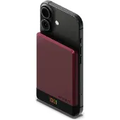 Cygnett MagSlim, 5000 mAh, Kabelloses Aufladen, Farbe Kirsche