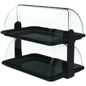 Biesse Buffet Vitrine Doppelt, Plastik,Schwarz: 46.5x31.5x41 cm