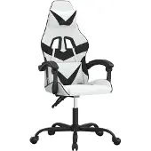 vidaXL Gaming-Stuhl Weiß und Schwarz Kunstleder