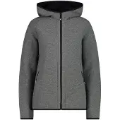 CMP Woman Jacket Fix Hood Bonded Wooltech 33M3916 Größe 44 Farbe fumo mel.-nero