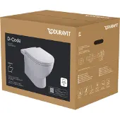 Duravit Stand-WC, Tiefspüler-Set D-Code m Sitz, Absenkautomatik, Rimless, weiß