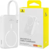 Baseus MAGSAFE MINI WIRELESS POWERBANK 10.000 MAH 20W-BEYAZ, 10000 mAh, Lithium Polymer (LiPo), Weiß