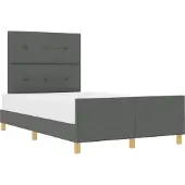 vidaXL Bettgestell mit Kopfteil Dunkelgrau 120 x 200 cm Stoff