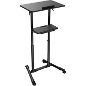 Gembird TVS-DESK-01-BK, Schwarz, 20 kg, 1110 - 1345 mm, MDF-Platten, Rechteckige Form, 530 mm