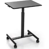 Costway Höhenverstellbarer Laptop-Schreibtisch Überbett-Tisch, mobile Schreibtisch, kleiner tragbarer Computertischwagen schwarz