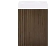 SoBuy Badmöbel mit Waschbecken Wandmontage Badmöbel Dunkelbraun Skandinavisch BZR196-BR