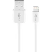 Goobay Lightning USB Lade- und Synchronisationskabel, 2 m, weiß, 12 W, 2,4 A, MFi-Kabel für Apple iPhone/iPad
