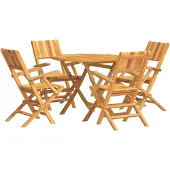 vidaXL 5-tlg. Garten-Essgruppe Massivholz Teak