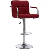 vidaXL Barhocker Weinrot Stoff