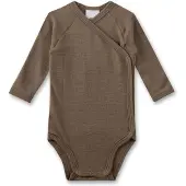 Sanetta - Kid's Wrapover Body 1/1 Wool - Merinounterwäsche Gr 56/62 braun