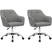 Songmics 2er-Set: Bürostuhl Tyra in Grau - (B)58 x (H)96 x (T)60.8 cm | Gr.: onesize