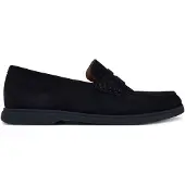BOSS Sienne Herren Loafers mit normaler Passform aus Wildleder in Dunkelblau