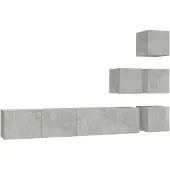vidaXL TV-Wandschrank Betongrau Holzwerkstoff