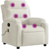 vidaXL Massagesessel Creme Samt