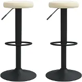 vidaXL Barhocker 2 Stk. Creme Samt
