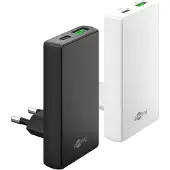 Goobay 65 W USB-C PD GaN Dual-Schnellladegerät 90° Flat weiß