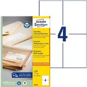 Avery Zweckform Etiketten , für Druckertyp Inkjet/Laser, rechteckig, nachhaltig, A4 Format, Papier, naturweiß, 400 Etiketten, B 148 x H 105 mm