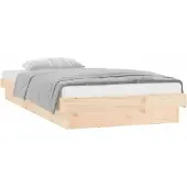 vidaXL Massivholzbett mit LED-Beleuchtung 100x200 cm