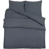 vidaXL Bettwäsche-Set Anthrazit 155x220 cm Leichte Mikrofaser